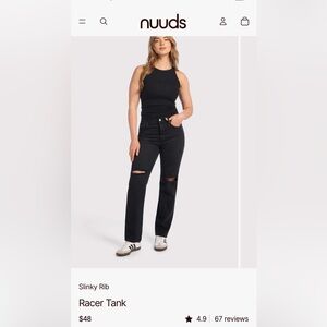 nuuds Classic Black racerback tank